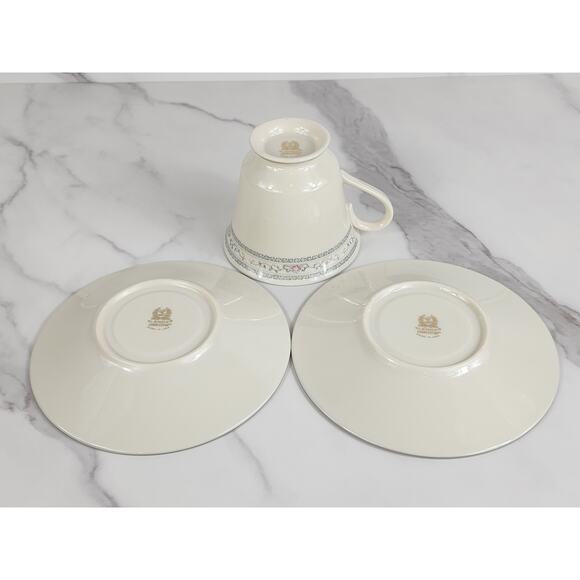 Lenox Charleston China Tea Cup Saucer Porcelain Ivory Year 90s Dinnerware USA x3 - Picture 12 of 16